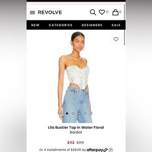 Bardot bustier top; US 2/size xs